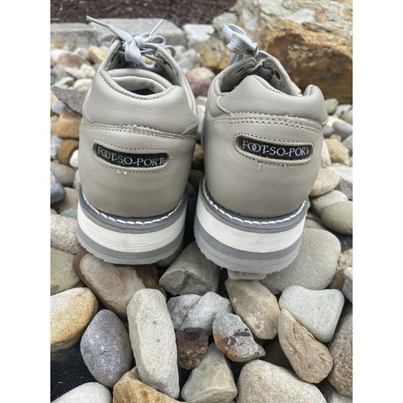 Foot So Port Suburban USA Shoe (930) Grey/beige Leather Mens 7.5B Vibram sole - Picture 6 of 7